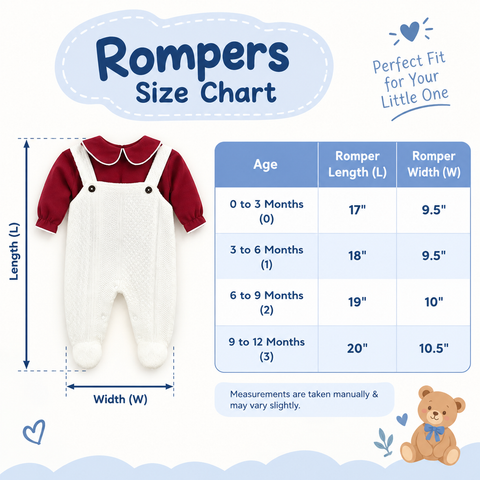 Winter Knitted Fashion Romper - Maroon - (0 to 12 Months)