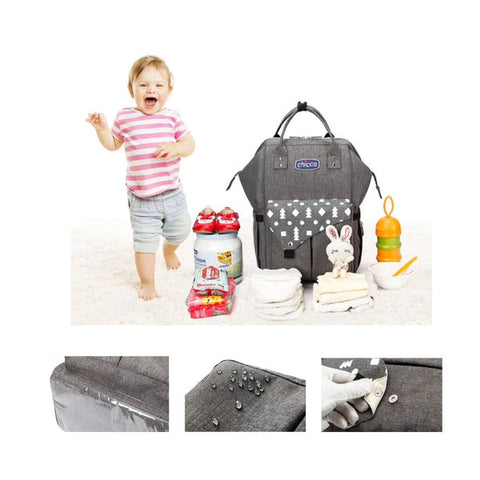 Chicoo - Waterproof Diaper Backpack - Grey
