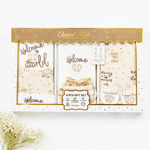 Newborn Starter Set Box - Cotton Interlock - 10 Pieces - Welcome - Skin