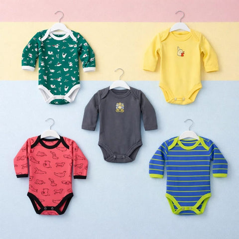 LO - Pack of 5 - Long Sleeve Bodysuits - Weekend