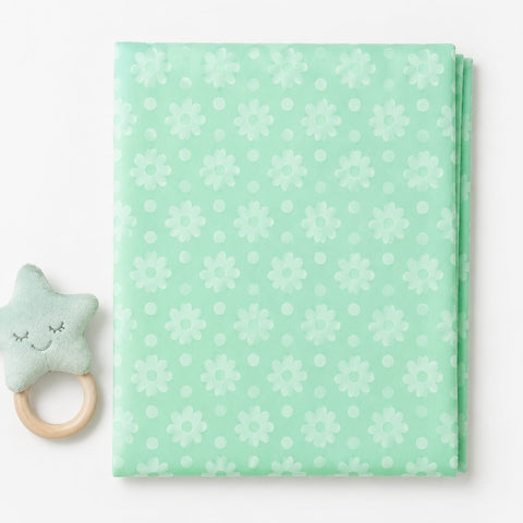 Baby Diaper Changing Mat - Green - Flowers & Circles