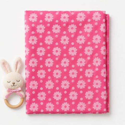 Baby Diaper Changing Mat - Red - Flowers & Circles