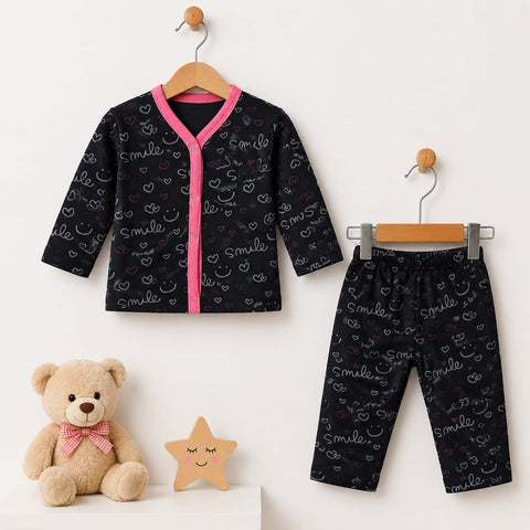 Cotton Jersey Night Suit - Grey - Smile - 26 - TBS