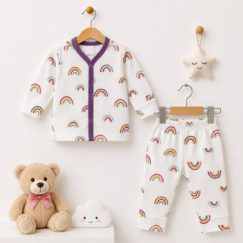Cotton Jersey Night Suit - Purple - Rainbow - 26 - TBS