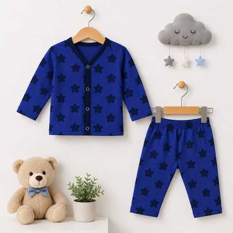 Cotton Jersey Night Suit - Purple - Smiley Star - 26 - TBS