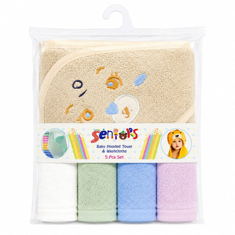 Newborn Bath Towel Gift Set - 5 Pieces - Skin - Mix