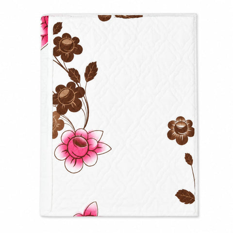 Diaper Changing Sheet - Brown & Pink - Flower