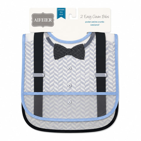 Waterproof Plastic Bibs - Pack of 2 - Bow