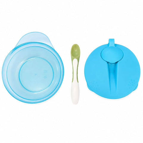 Infant Plastic Feeding Set - 2 Pieces - Blue