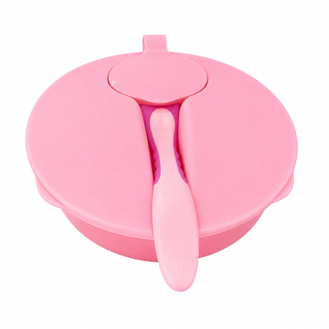 Infant Plastic Feeding Set - 2 Pieces - Pink