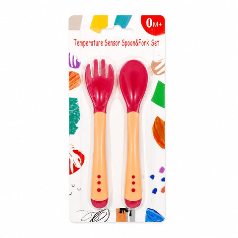 Baby Spoon & Fork Set - Pack of 2 - Peach