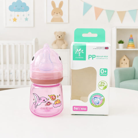 Regular Neck Plastic Feeding Bottle - Purple - ZR-680