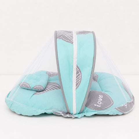 Mosquito Bed Net - Green - Hearts - 26