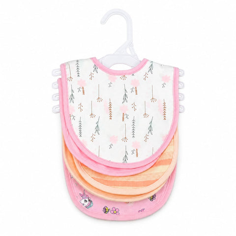Pack of 5 Infant Bibs - White - Floral