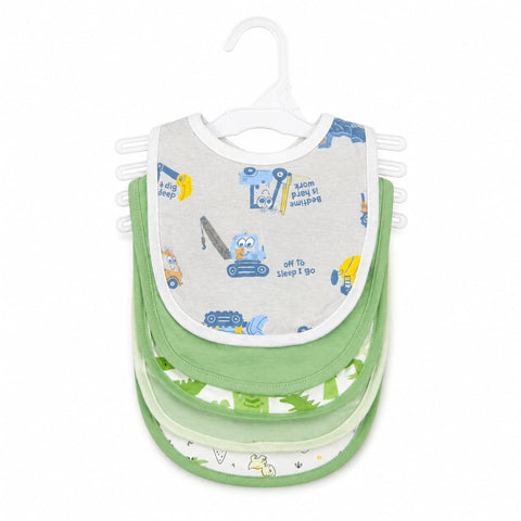 Pack of 5 Infant Bibs - Grey - Crane