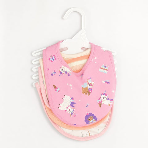 Pack of 5 Infant Bibs - Pink - Cat