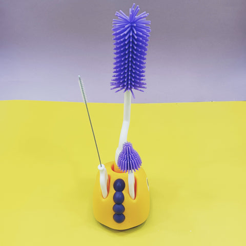 Capso - 3 Pieces - Rotating Bottle Cleaning Brush Set