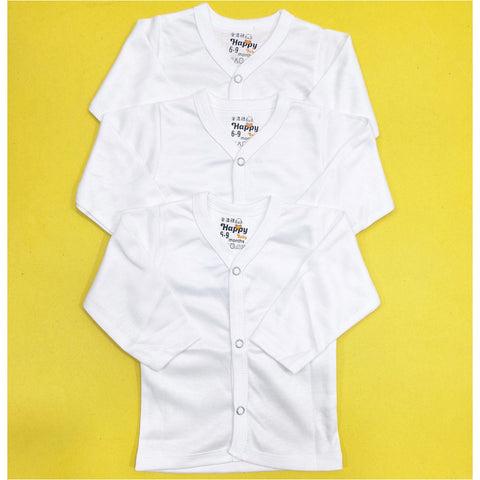 Pack of 3 - Buttoned Vests - White