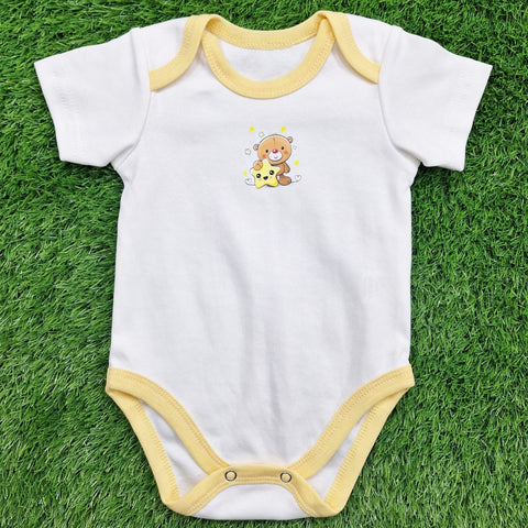 TBS - Pack of 3 - Short Sleeve Bodysuits - Grey - Stripes & Stars