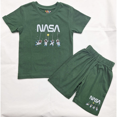 TBS_BRL - T-Shirt & Shorts - Green - NASA