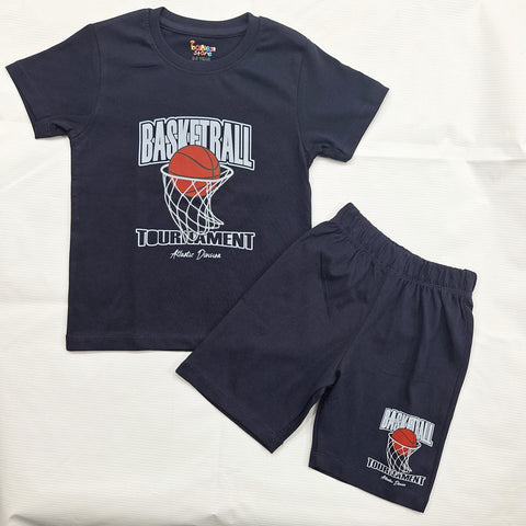 TBS_BRL - T-Shirt & Shorts - Navy Blue - Basket Ball