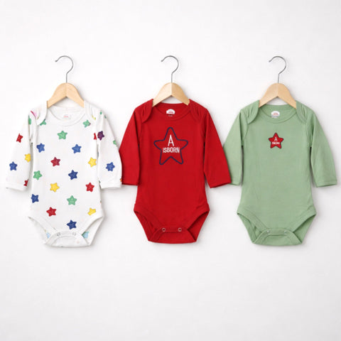 CB - Pack of 3 Long Sleeve Bodysuits - Star Born