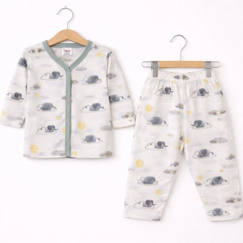 TBS - Cotton Jersey - Night Suit - Grey - Elephant - 26