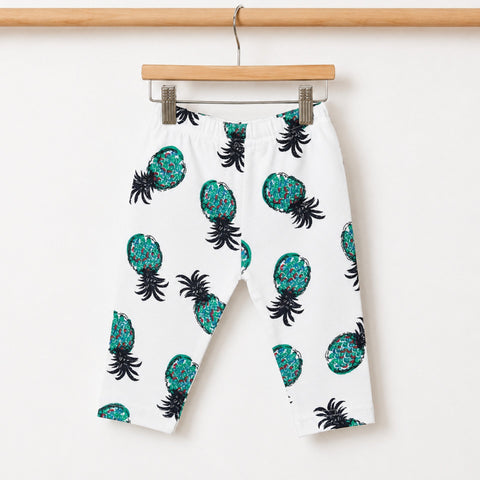 Cotton Jersey Causal Wear Trouser - Black - Pineapple (3-6 Months)