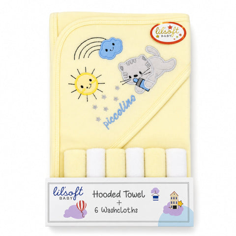 Lilsoft - 7 Pieces - Bath Towel Gift Set - Yellow