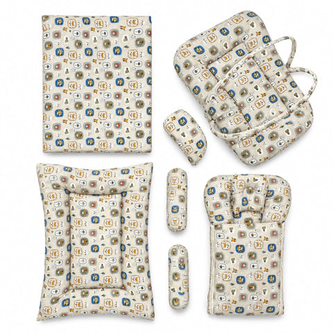 Newborn Cotton Bedding Set - 8 Pieces - Characters - Skin