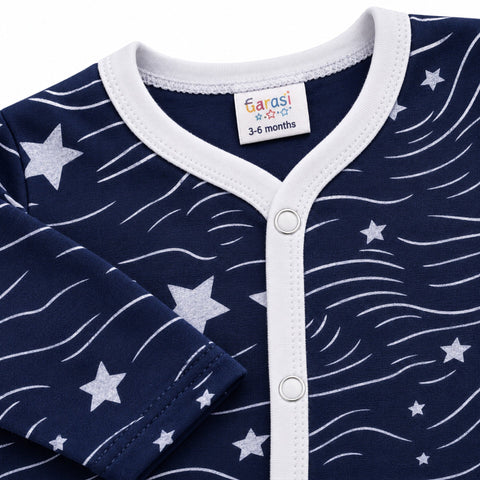Cotton Jersey Night Suit - Navy - Star Thread - 26 - TBS