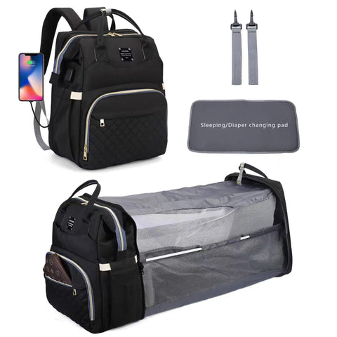 Waterproof Baby Bed & Bag - Black - Love Queen
