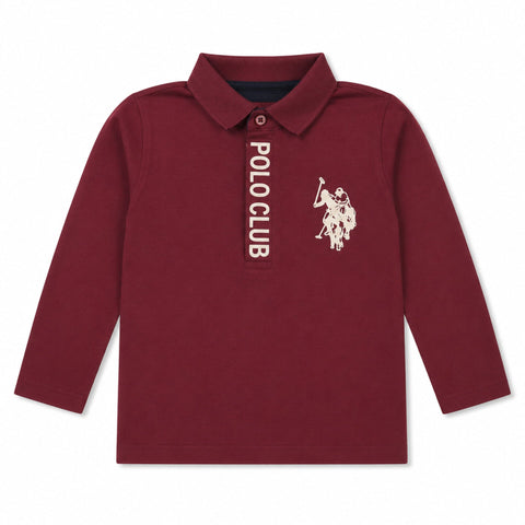 Bonton - Long Sleeve - Polo - T-Shirt - Maroon