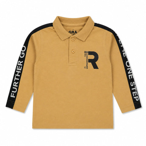 Bonton - Long Sleeve - Polo - T-Shirt - R - Camel