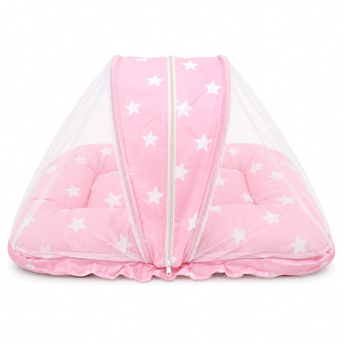 Baby Mosquito Bed Net Pink Stars | Protective Baby Sleeping Bed Net