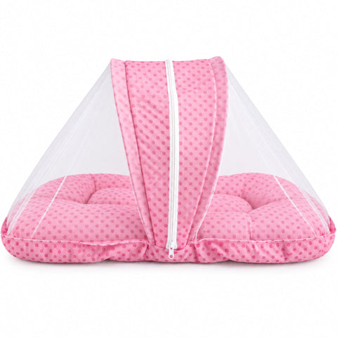 Baby Mosquito Bed Net Pink Polka | Protective Baby Sleeping Bed Net