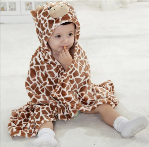 Kolaco - Hoodie Blanket - Brown - Giraffe