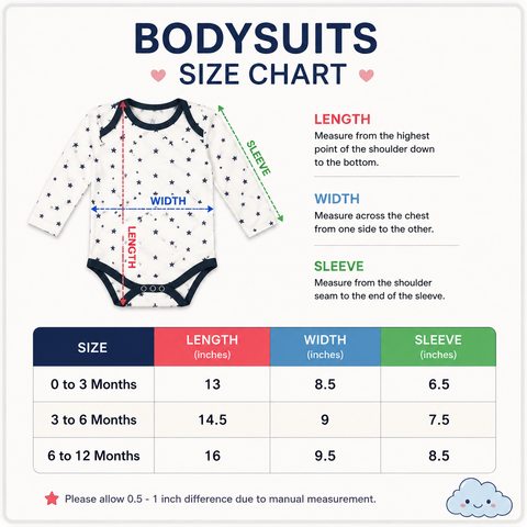 Pack of 3 Long Sleeve Baby Bodysuits 0-12 Months | Multi