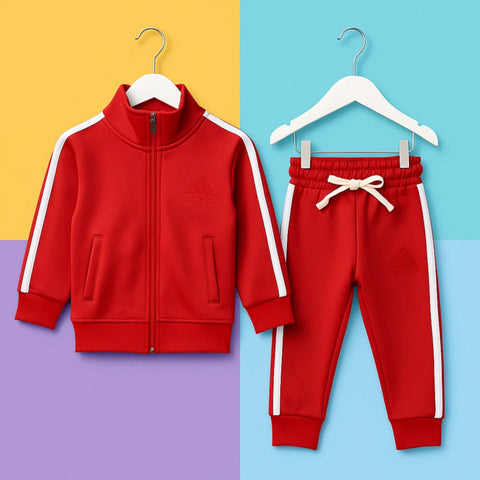 Adi - 2 Pieces - Track Suit - Red - Stripes