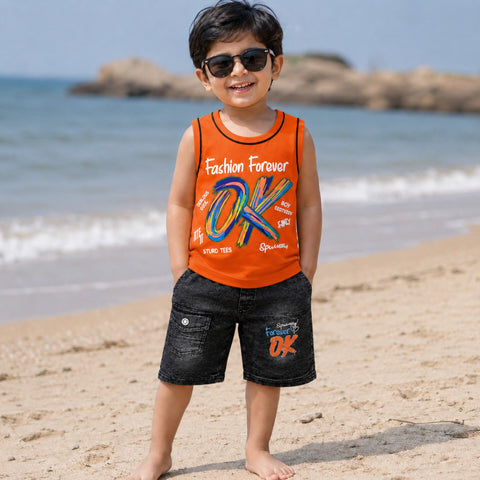 HT - Cotton Jersey - Sando & Short - Orange - Forever