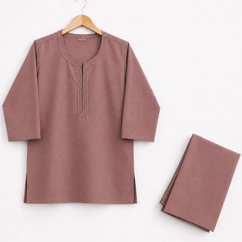 TBS - Cotton - Round Neck - Kurta Shalwar - Reddish Brown - 26