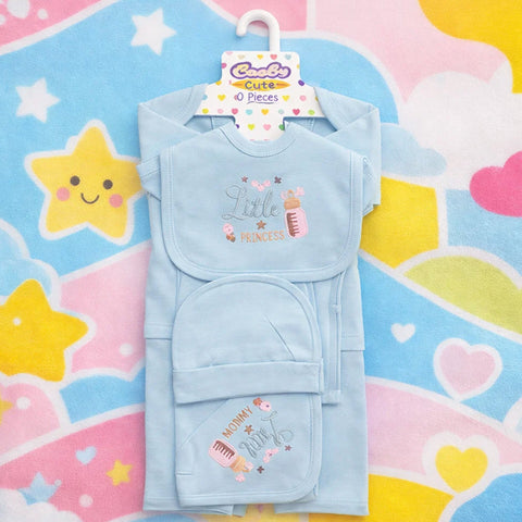 Baby Care - Cotton Jersey - 5 Pieces - Princess - Starter Set - Blue
