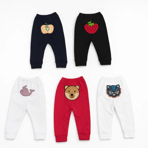 HY - Pack of 5 Embroidered Trousers - Strawberry