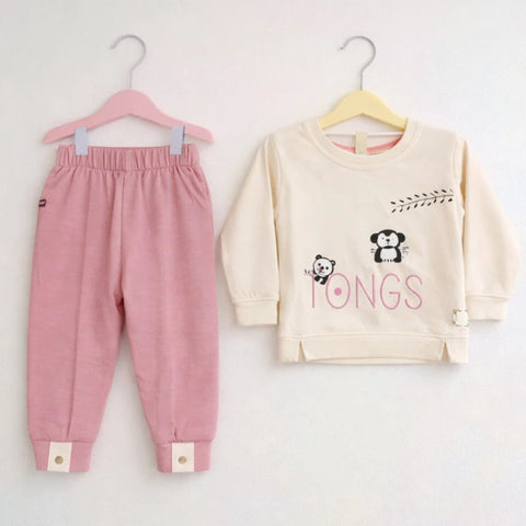 Six Bro - 2 Pieces - Suit Set - Pink - Panda