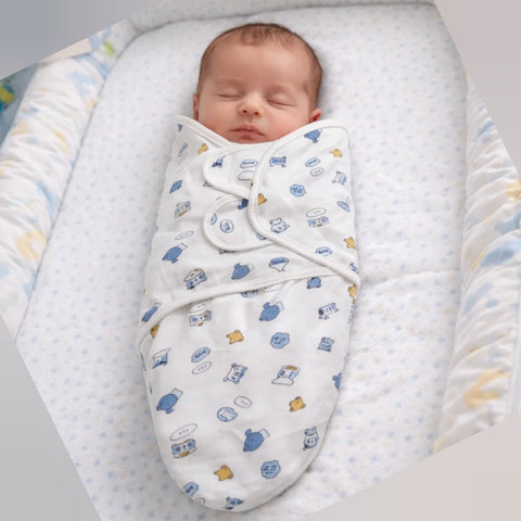 BRL - Swaddle Wrap - White - Hello Animals