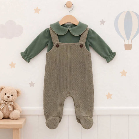 Winter Knitted Fashion Romper - Green - (0 to 12 Months)