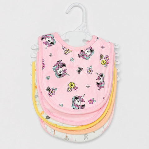 Pack of 5 Infant Bibs - Pink - Unicorn
