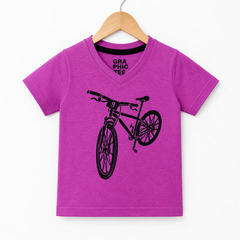 GT - Short Sleeve - V Neck - T-Shirt - Purple - Bicycle