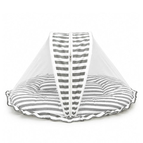 Infant Mosquito Bed Net - Grey - Stripes - 26