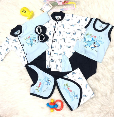 HY - Cotton Interlock - 10 Pieces - Swimming - Starter Set - Blue
